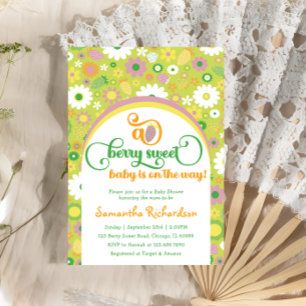 Convite para Chá de fraldas Botânico de Morango