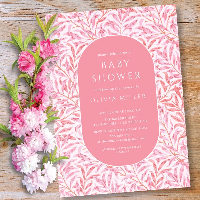 Convite para Chá de fraldas Breezy Leaf (Criador carregado)