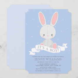 Convite para Chá de fraldas Bunny Rabbit Boy reche