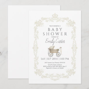Convite para Chá de fraldas Classic Vintage Baby S