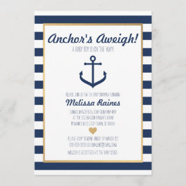 Convite para Chá de fraldas com tema náutico - Ânc