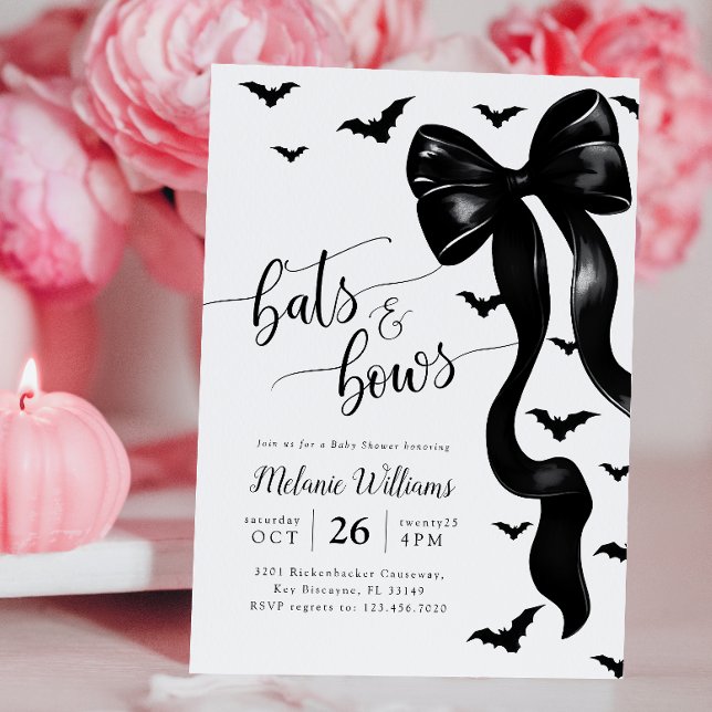 Convite para Chá de fraldas Coquette Halloween (Criador carregado)