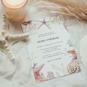 Convite para Chá de fraldas Coral Reef