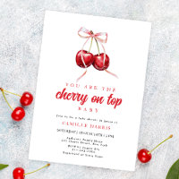 Convite para Chá de fraldas da Coquette Cherry Gir