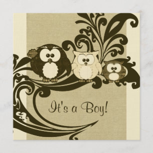 Convite Para Chá de fraldas Da Família Brown Vinta