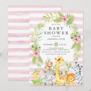 Convite para Chá de fraldas da Garota Safari Selv