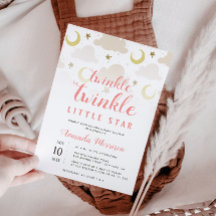 convite para chá de fraldas da menina de estrela c