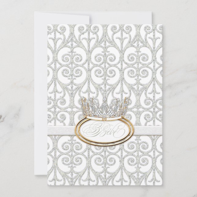 Convite para Chá de fraldas da Princesa Bébé (Frente)