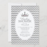 Convite para Chá de fraldas da Princesa Glitter Cr