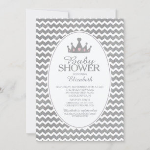 Convite para Chá de fraldas da Princesa Glitter Cr