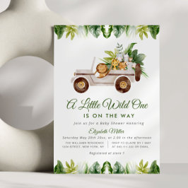 convite para chá de fraldas da selva safari