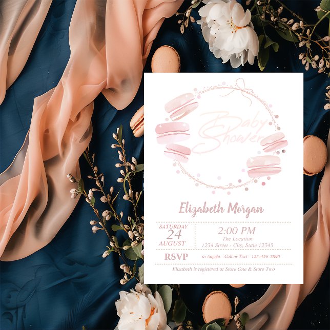 Convite para Chá de fraldas das Macarons Francesas (Criador carregado)