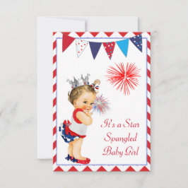 Convite para Chá de fraldas de 4 de julho