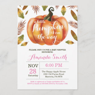 Convite para Chá de fraldas de Abate de Abóbora 