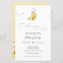 Convite para Chá de fraldas de Abelhas de Mel