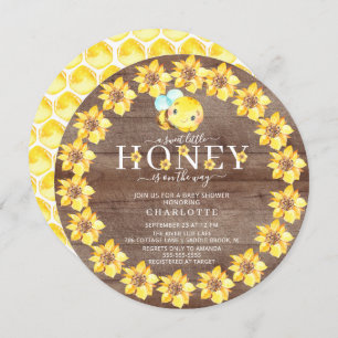 Convite para Chá de fraldas de Abelhas de Mel Doce