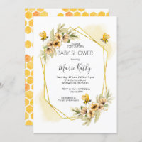 Convite Para Chá de fraldas De Abelhas De Verão