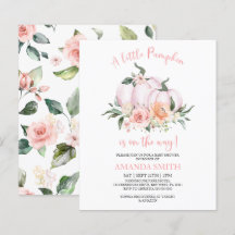 Convite para Chá de fraldas de Abóbora de Pequeno 