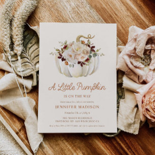 Convite para Chá de fraldas de Abóbora de Queda El