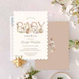 Convite para Chá de fraldas de Abóbora de Queda El