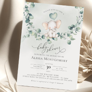 Convite para Chá de fraldas de amendoim elefante