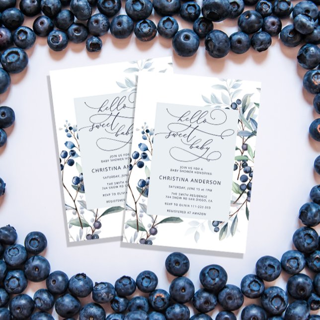 Convite para Chá de fraldas de Amoras de Água (Criador carregado)