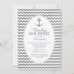 Convite para Chá de fraldas de Âncora Náutica d