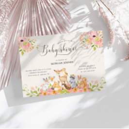 Convite para Chá de fraldas de Animais da Floresta