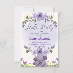 Convite para Chá de fraldas de animais fofinhos