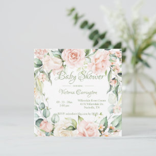 Convite para Chá de fraldas de Aquarela Floral Ele