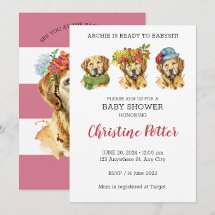 Convite para Chá de fraldas de Aquarela para Retri