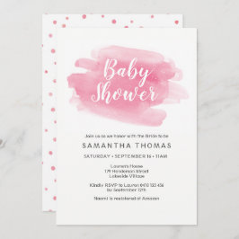 Convite para Chá de fraldas de Aquarela Rosa