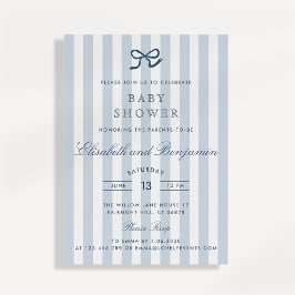 Convite para Chá de fraldas de Arco Azul Francês e