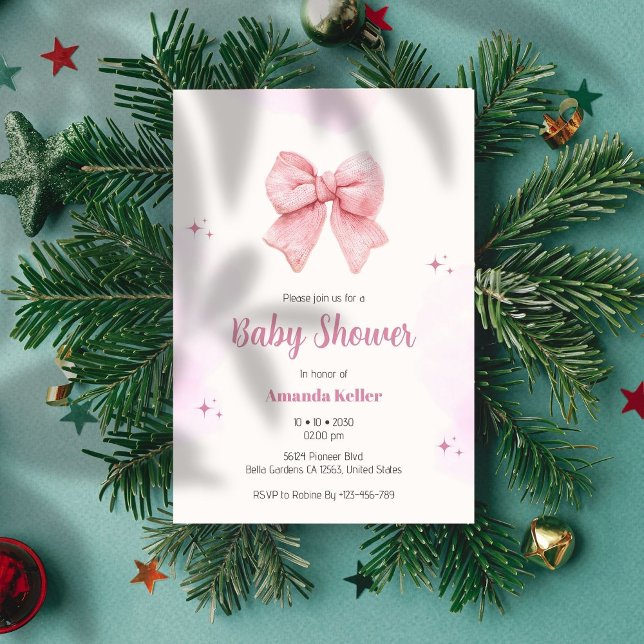 Convite para Chá de fraldas de Arco de Aquarela Ro (Criador carregado)