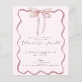 Convite para Chá de fraldas de Arco Rosa de Borda 