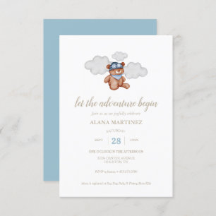 Convite para Chá de fraldas de Aventura para Baby