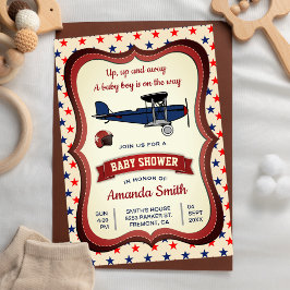 Convite para Chá de fraldas de avião retrorreflect