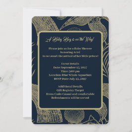 Convite para Chá de fraldas de Azul de Baleia Náut