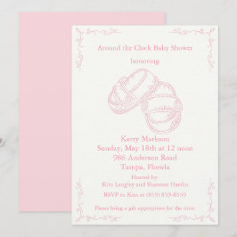 Convite para Chá de fraldas de Baby Girl Desenhado