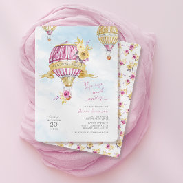 Convite para Chá de fraldas de balão de ar quente 