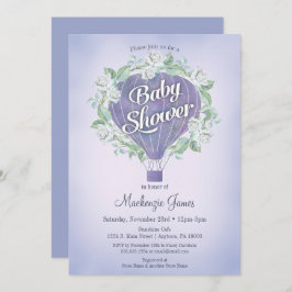 Convite para Chá de fraldas de balão de ar quente 