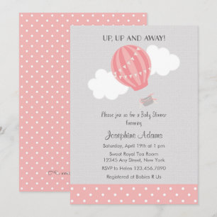 Convite para Chá de fraldas de Balão de Ar Quente 