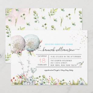 Convite para Chá de fraldas de Balões de Revenda