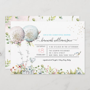 Convite para Chá de fraldas de Balões de Revenda d