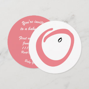 Convite para chá de fraldas de barriga rosa
