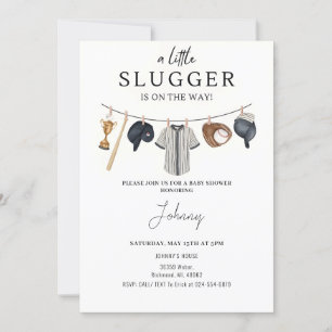 Convite para Chá de fraldas de Baseball Pessoal