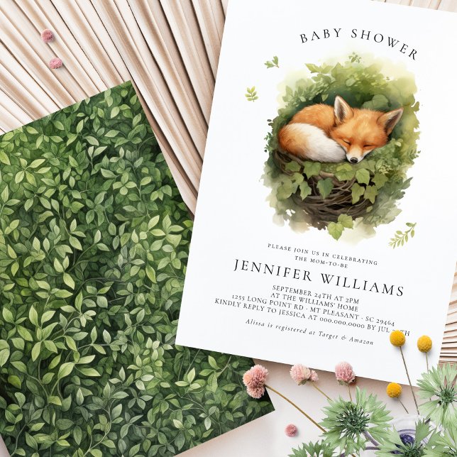 Convite Para Chá de fraldas De Bebê De Aquarela (Criador carregado)