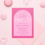 Convite para Chá de fraldas de Bebê Rosa<br><div class="desc">Celebre a chegada do seu pequeno com este divertido convite para chá de fraldas Baby Brunch. Adorado com uma paleta de cor rosa arrojada e bonita, este convite é perfeito para um chá com tema de brunch. A fonte divertida e o design elegante captarão a atenção de seus convidados e...</div>