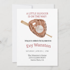 Convite para chá de fraldas de beisebol