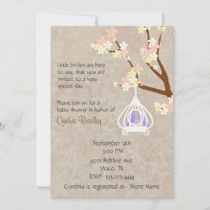 Convite para Chá de fraldas de Birdcage de Chic
